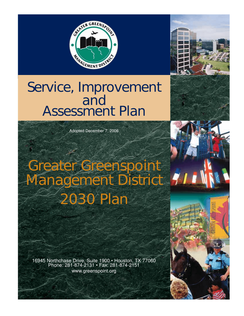 Cover of the North Houston District Service Plan document