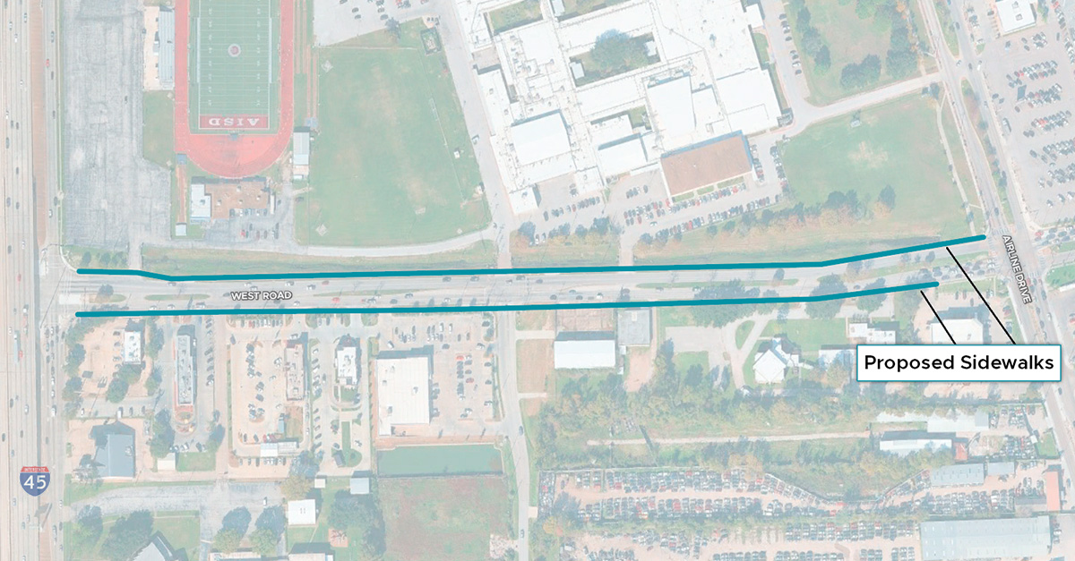 West Road Sidewalks newsroom graphic